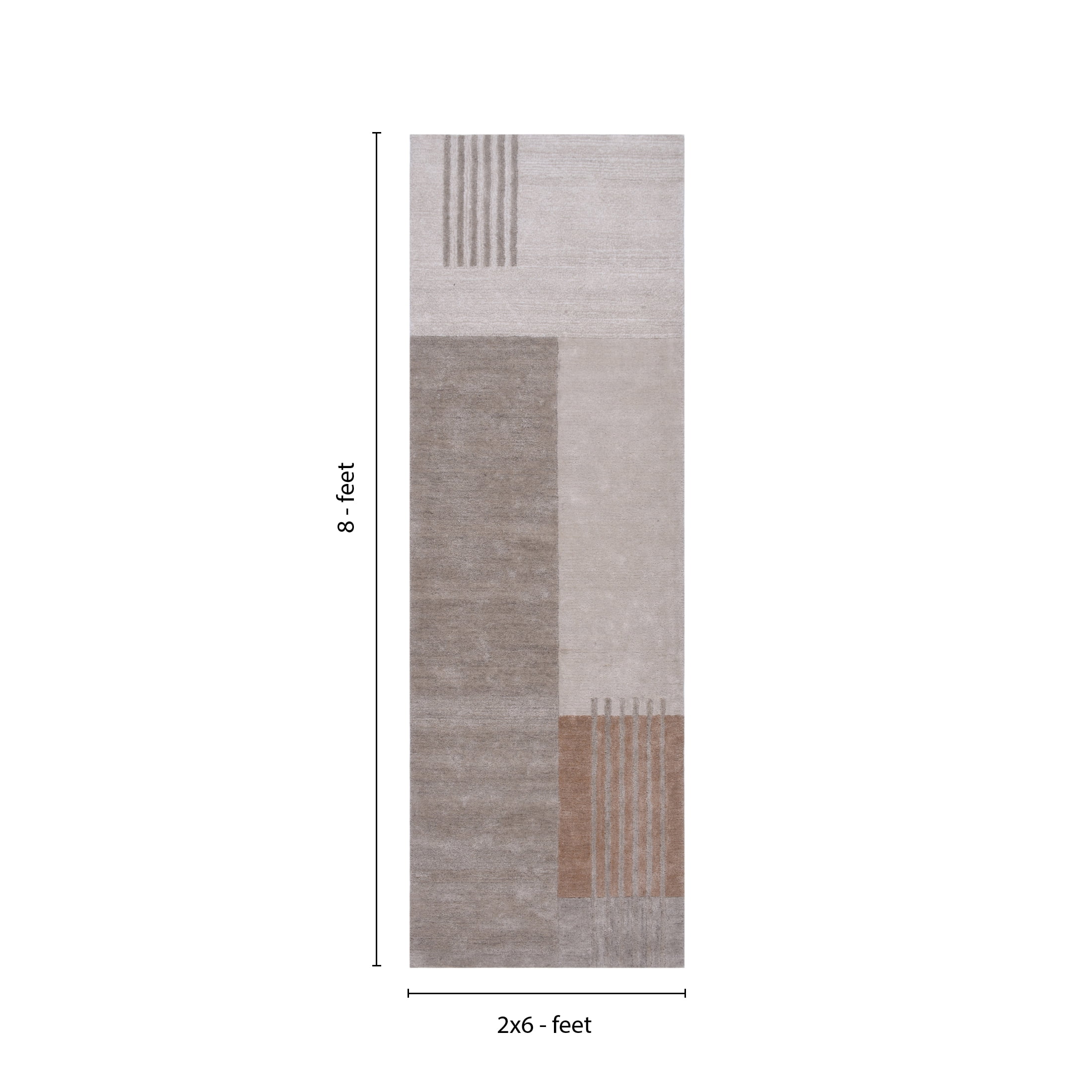 Better Homes & Gardens 2.5' x 8' Asher Patchwork Color Block Runner Rug, Beige
