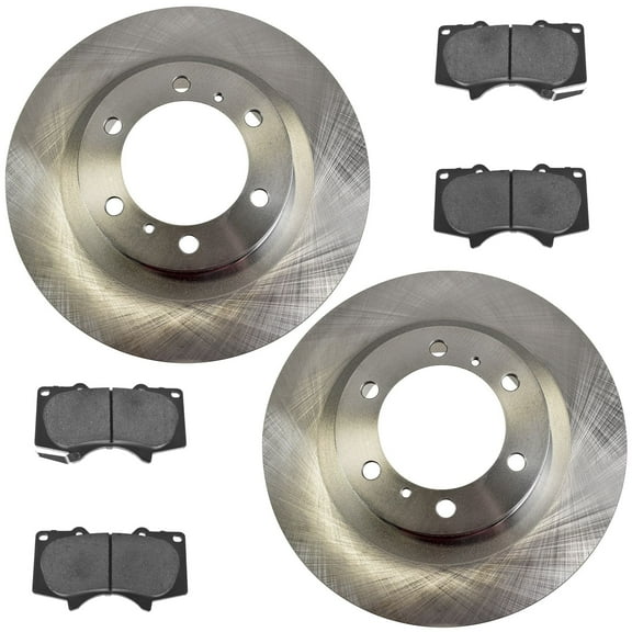 TRQ Front Brake Pad & Rotor Kit Brake Pads Brake Rotor Ceramic Fits Select 2010-2019 Lexus GX460 Toyota 4Runner