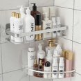 thumbnail image 2 of Bathroom Accessory Shelf No-drill Storage Organizer Aluminum Alloy Shampoo Corner Rack Wall Shelves Bathroom Accessory Accessories For Kitchen, 2 of 5
