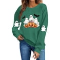 thumbnail image 3 of Jsaierl Halloween Sweatshirts for Women Cute Ghost Graphic Pullovers Fall Classic Round Neck Long Sleeve Sweater Tops Halloween Clothes, Sizes S-2XL, 3 of 6