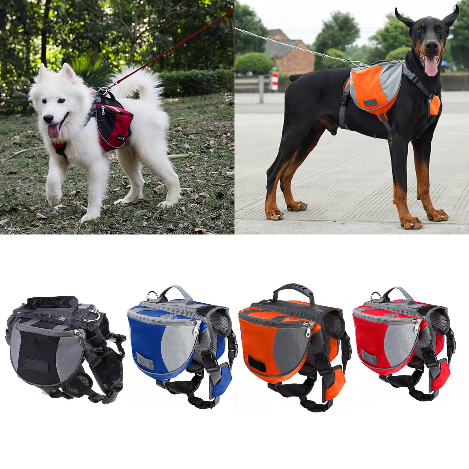Dog Backpack Outdoor Training Pet Walking Camping Hiking Essential Multifunctional Dog Saddlebag