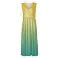 thumbnail image 5 of WTXUE Maxi Dresses, Sun Dress Sleeveless Vestidos Casuales Para Mujer V-Neck, for 2024 Spring Summer Elegant Wrap Trendy Flowy Dress Gradient Maxi Women's Plus, Yellow Size XL, 5 of 6
