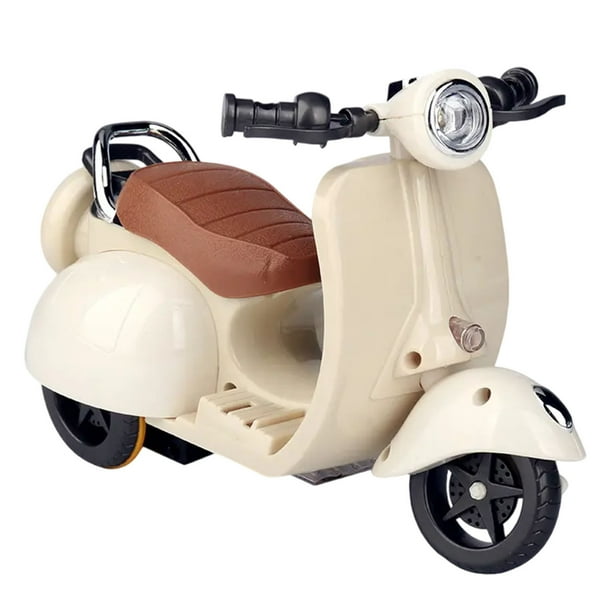 Patinete de juguete con luz y música, interactivo y giratorio. Lindo juguete para sentarse, ideal para decorar el escritorio o como adorno para coleccionistas. ¡Exhibe tu motocicleta!