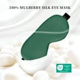 thumbnail image 4 of THXSILK Sleep Mask, 100% Pure Mulberry Silk, Night Eye Shade with Elastic Strap/Headband, Sleep Mask for Your Eyes, Emerald Green, 4 of 7