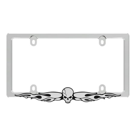 Cruiser Accessories Skull License Plate Frame with Adjustable Emblem