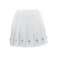 thumbnail image 3 of Women Goth Punk Short Skirt High Waisted Pleated A-line Gothic Mini Skirts E-Girl Streetwear, 3 of 10
