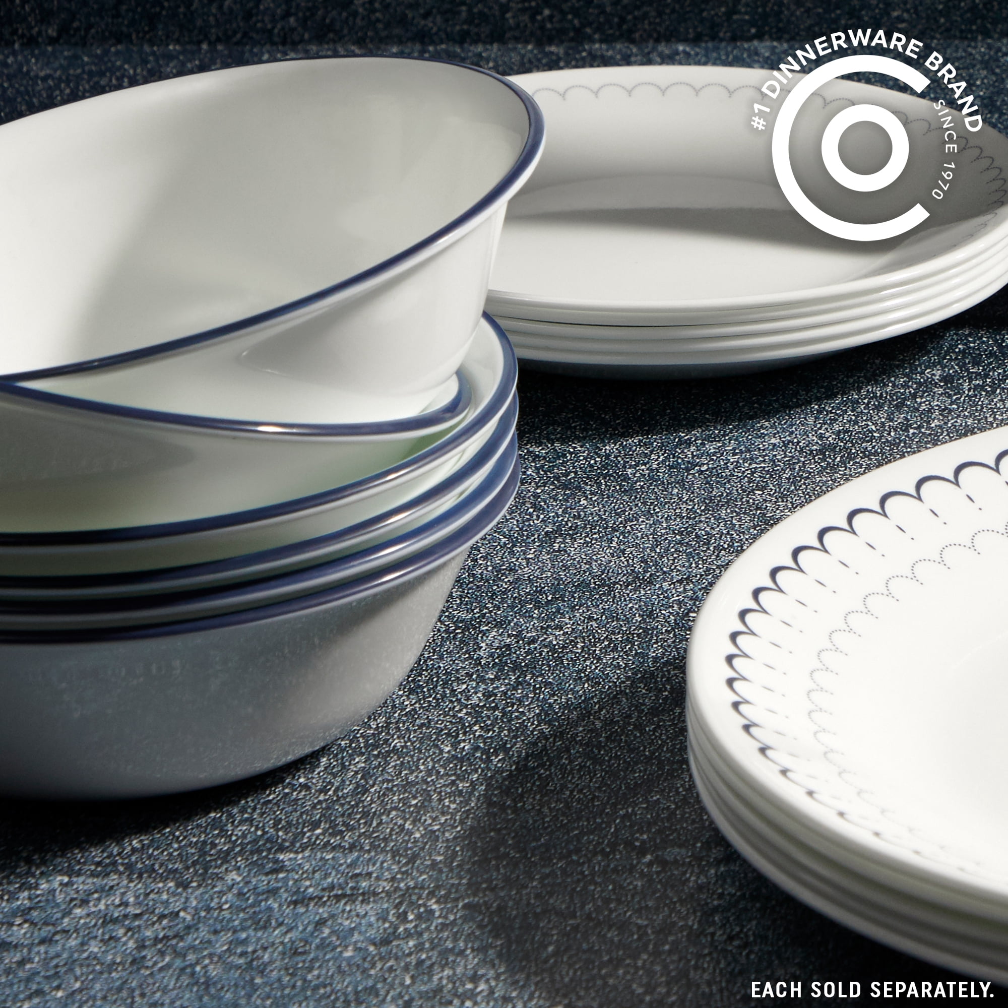 Corelle Caspian Lace 66-Piece Glass Dinnerware Set (Service for 12)