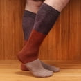 thumbnail image 2 of BambooMN Women's Rayon from Bamboo Fiber Classic Casual Crew Vintage 3 Color Stripe Socks - 2 Pair Value Pack, 2 of 5