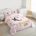 thumbnail image 3 of Homewish Rose Initial C Letter Queen Comforter Set, Kawaii Cartoon Butterfly Bedding Sets, Teens Kids Girls Women Reversible Bedding Comforter Set, Luxury Bedroom Decor, 3-Piece, 3 of 8