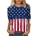 thumbnail image 2 of Mifsaly Independence Day T Shirt Women 3/4 Sleeve Crewneck Patriotic Shirts 4Th Of July Graphic Cotton Tee 2026 L, 2 of 5