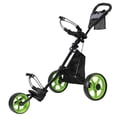 thumbnail image 7 of Limorve All‑Terrain Foldable Aluminum Golf Push Cart, Wide‑Track Walking Golf Trolley with Cooler Storage, Drink & Scorecard Holder, 3 Maintenance‑Free EVA Wheels for Golf Course, 7 of 7