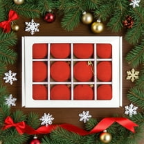 WKSCLPAI Christmas Balls Christmas Tree Ornaments Sets, 12 Pcs Velvet Christmas Memory Sphere Ornaments Xmas Decorative Hanging Decorations for Christmas Tree, 2.4 Inch, Red