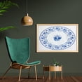 thumbnail image 2 of Mandala Wall Art with Frame, Country Style Floral Soft Color Circle Pattern Persian Features Nostalgic Design, Printed Fabric Poster for Bathroom Living Room, 35" x 23", Blue White, by Ambesonne, 2 of 2