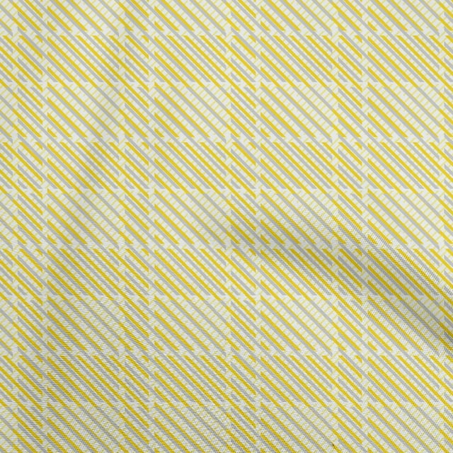oneOone Polyester Lycra Yellow Fabric Diagonal Fabric For Sewing Printed Craft Fabric By The Yard 56 Inch Wide