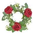 thumbnail image 2 of Anillo de vela, corona Artificial, candelabro de Pilar, guirnalda verde, anillo de vela para decoración de mesa de Festival de puerta Rojo oscuro, 2 of 9