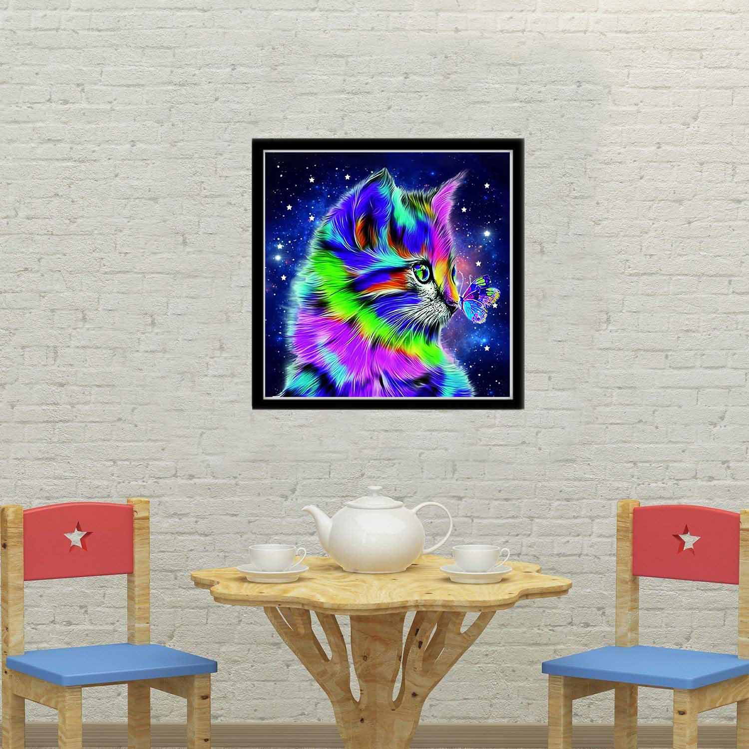 MJiang Cat DIY 5D Diamond Painting Full Kits,DIY Crystal Rhinestone Embroidery Pictures Arts Craft for Home Wall Decor