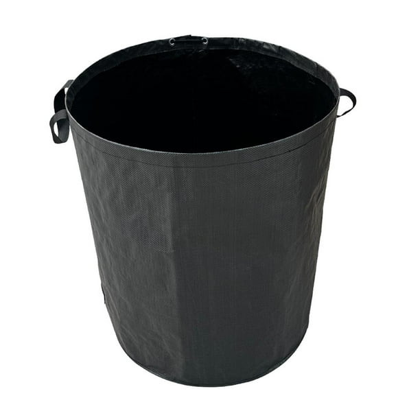 Bolsa reutilizable para hojas de jardín con asas, bolsa para piscina y jardín para recoger hojas de césped. negro 500L