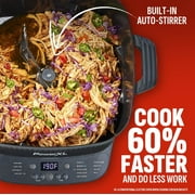 Power XL StirMax 7.5 Qt Multi-Cooker with Auto Stir/Shred Paddle and 9 Presets, Matte Black