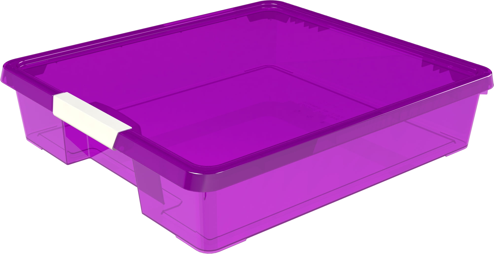 Storex Classroom Craft Project Box – Stacking Plastic Organizer Fits 12x12  Scrapbooking Paper, Clear, 5-Pack (63209U05C)