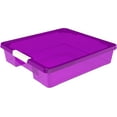 thumbnail image 3 of Storex Project Box for 12 x 12 Scrapbooking Paper, Transparent Purple, 5-Pack, 3 of 4