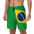 thumbnail image 5 of Men's 2 in 1 Swim Trunks with Compression Liner Flag Of Brazil Quick Dry Beach Shorts, 5 of 6