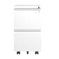 thumbnail image 3 of Dtwnek 2 Drawer Metal Mobile File Cabinet with Wheels and Lock, Rolling File Cabinet for Letter/A4 Size, White, 3 of 10