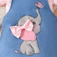 thumbnail image 5 of Sopiago Baby Girl Clothes Suspender Skirt Ruffled Romper + Elephant Jeans Dress + Headband Toddler Girl Summer Outfits N (Pink,0-3 Months), 5 of 6