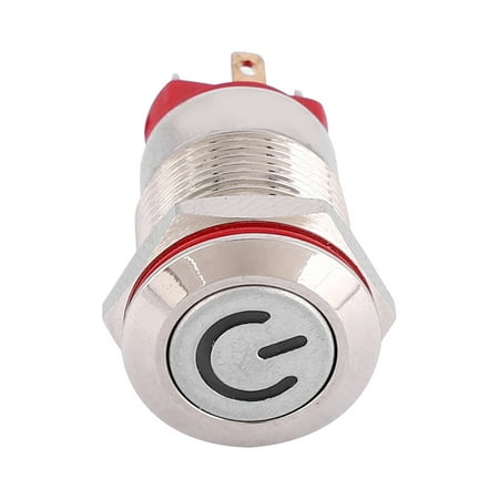 

Light Led 1 No 4 Pin Water Proof 12mm Metal Button Switch Power Shaped LED Self Lock Switch