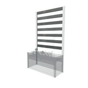 Vita 39"L x 66"H Vinyl Trellis Accessory for Vita Brand Parklette Planter, Slate Gray, VT17625