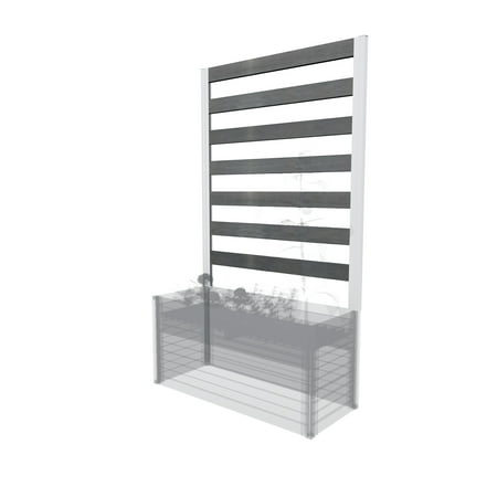 Vita 39"L x 66"H Vinyl Trellis Accessory for Vita Brand Parklette Planter, Slate Gray, VT17625