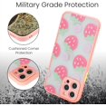 thumbnail image 4 of Compatible with iPhone 12 Pro Max Case for Clear Flowers Pattern Frosted PC Back Woman and Soft TPU Bumper Protective Silicone Slim Shockproof Case for iPhone 12 Pro Max (Strawberry), 4 of 14