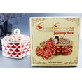 thumbnail image 4 of Quality Design Heart Shape Jewelry Treasure Box Red Gold Dresser Organizer Decor KT00045, 4 of 4