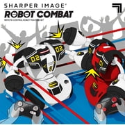 Sharper Image® Toy Robot Combat Remote Control Fighting Set, Includes LED Lights & Sound Effects, Wireless Infrared Technology, 4-pieces, Red and White, Age 6+