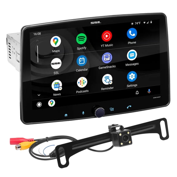 Sound Storm Laboratories SDML10ACPR Car Stereo - Apple CarPlay, Android Auto, Single Din, 10 inch Touchscreen, Bluetooth Audio, No CD DVD Player, AM/FM Radio Receiver, Backup Camera, RGB Illumination