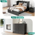 thumbnail image 2 of ANPOO Queen Size Murphy Chest Bed with Drawer and Power Outlets, Farmhouse Wood Hidden Folding Bed Chest w/2 Storage Drawers, Multifunctional Storage Cabinet Bed for Bedroom,Black, 2 of 8