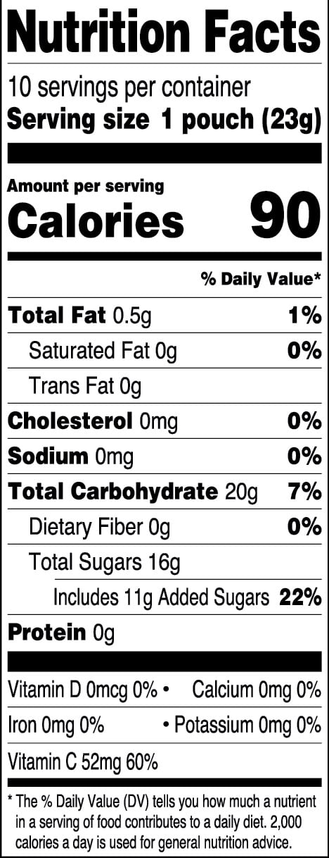 Great Value Fruit Smiles Snacks, Tangy Flavor, 10 Count