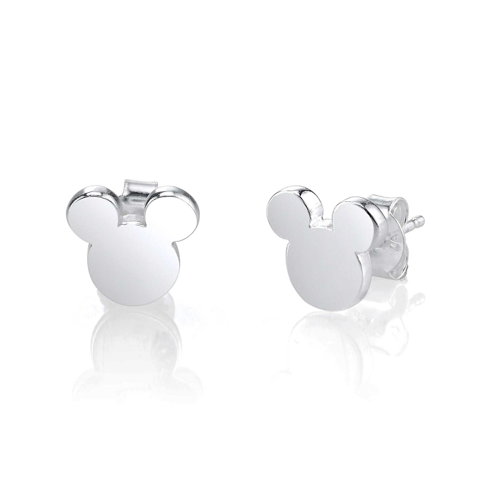 925 Sterling Silver Mickey Minnie Mouse Stud Earrings Push Back 14k Gold Plated Jewelry