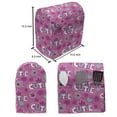 thumbnail image 4 of Feminine Stand Mixer Cover, Cutie Lettering with Crown Pattern and Flower Silhouette Art Illustration, Kitchen Appliance Organizer Bag Cover with Pockets, 5 Quarts, Fuchsia, by Ambesonne, 4 of 4
