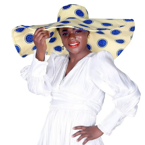 African women Hat Wide Brim Floppy Straw Sun Hat Beach Round Cap wyb560
