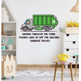 thumbnail image 2 of Dump Vehicle with Zebra Riding and the Phrase Driving Through The Town Picking Cans Up Off The Ground Garbage Trucks for Kid's Bedroom Wall Decoration - Garbage Truck with Cute Animal Inside Artwork f, 2 of 5