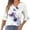 A Multicolor, variant on YUGYXL Women's Shirts 3/4 Sleeve V Neck Bell Sleeve Tshirts Ladies Comfy Tunics Blouses Trendy Graphic Tees Sales F Multicolor M