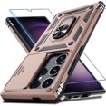 thumbnail image 1 of for Samsung Galaxy S25 Ultra Case Built in Slide Camera Lens Cover Screen Protector Finger Ring Holder Kickstand,Heavy Duty Shockproof Full Body Phone Cover 2025,Purple, 1 of 7