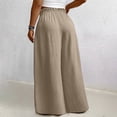thumbnail image 5 of Iyufng Plus Size Women's Wide Leg Casual Pants Tie Waist Loose Fit Pants, 5 of 6