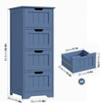 thumbnail image 2 of Homfa Bathroom Storage Cabinet, Free Standing Narrow Cabinet with 4 Drawers Entryway Storage Organizer for Living Room Bedroom, Blue, 2 of 7