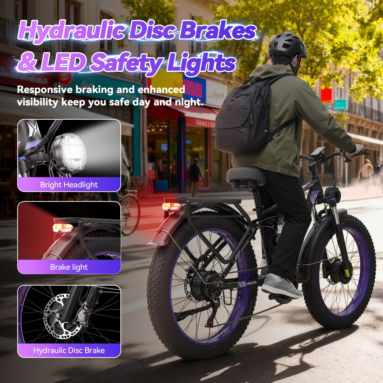 8000W Dual Motor Electric Bike, 26"x4" Fat Tire E-Bike with 60V 25Ah Battery, up to 50 MPH & 105-Mile Range, Full Suspension