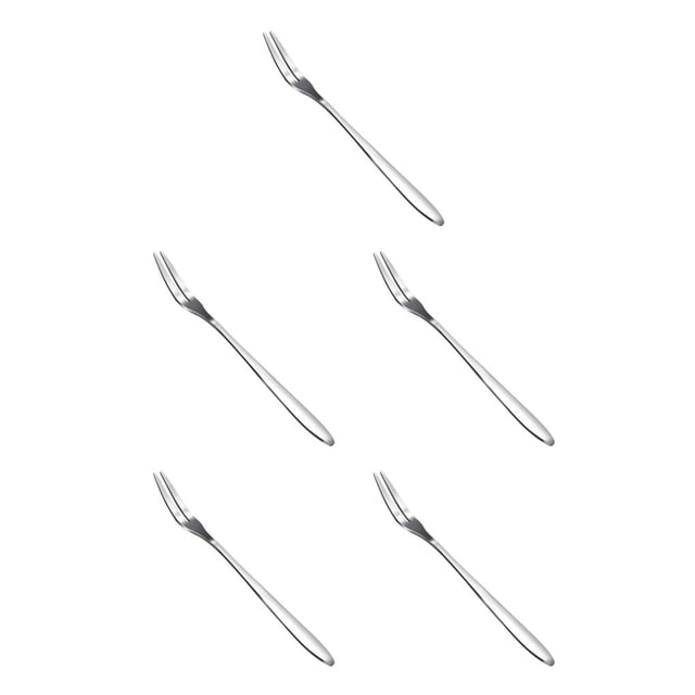 Bearachild Pack of 5 Fruit Forks Stainless Cake Small Dessert Restaurant Steel Kitchen Flatware Biscuit Salad Snack Tableware Cookie Type2 NO2 Bearachild CBP485436