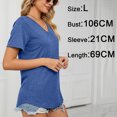 thumbnail image 2 of Camisas de mujer con cuello en V, manga corta/larga, camisetas de algodón, camisetas básicas, lavado a máquina, 2 of 5
