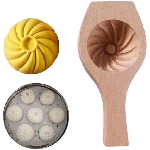 Wooden Bao Bun Maker,Baozi Maker Machine,Wooden Steam Bun Mold,This Kitchen Appliances And Gadgets Is the Best Gift for Asian Food Enthusiasts And Dumpling Maker (Ordinary Steamed Buns)