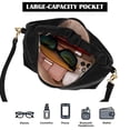 thumbnail image 6 of Spencer Women Handbags and Purses Ladies Crossbody Shoulder Bag Top Handle Satchel PU Leather Crescent Clutch with Removable Strap, Black, 6 of 9