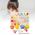 thumbnail image 4 of lionlar Wooden Math Toy Brain Teaser Early Developmental Clip Beads Toys Counting Toy Alphabet, 4 of 9
